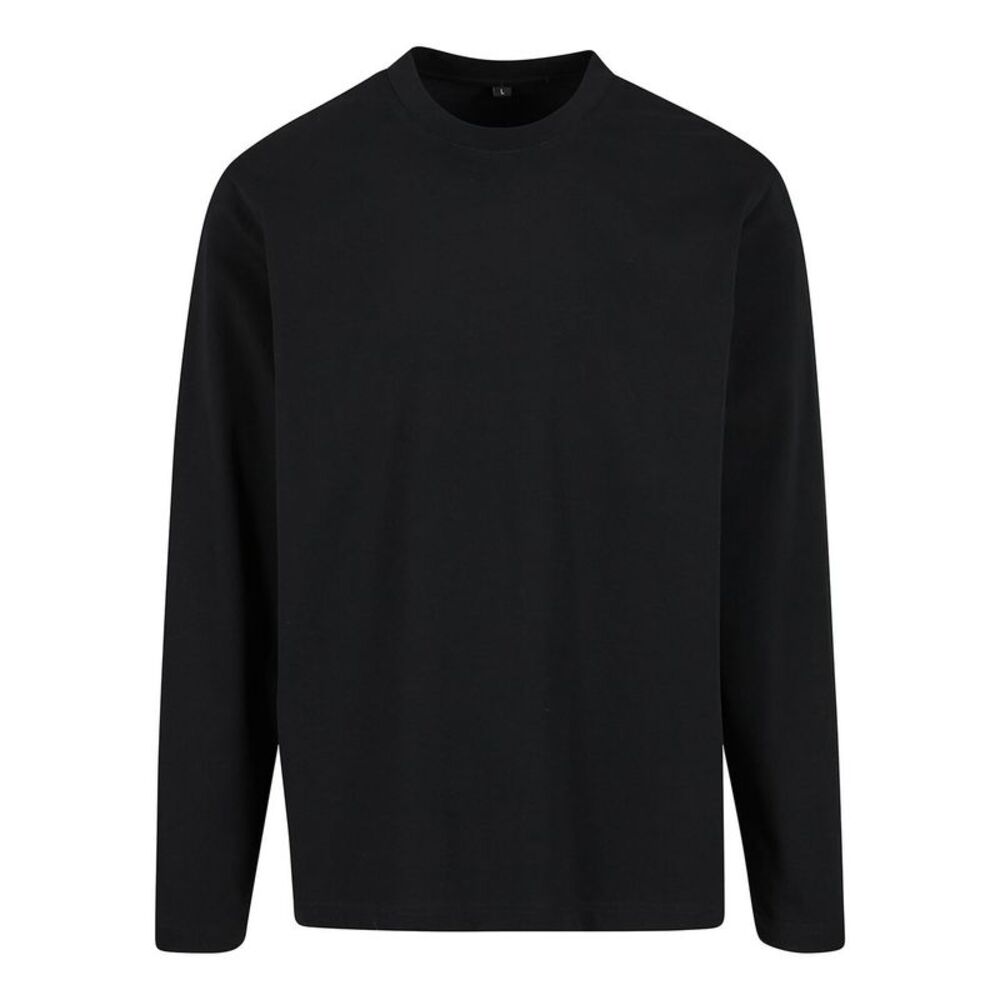 Build Your Brand Mens Sorona Loose Long-Sleeved T-Shirt / Black